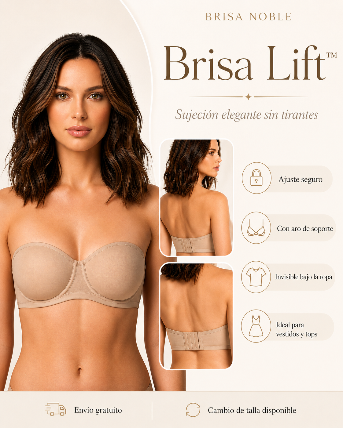 Brisa Lift™ | Sujetador balconette sin tirantes