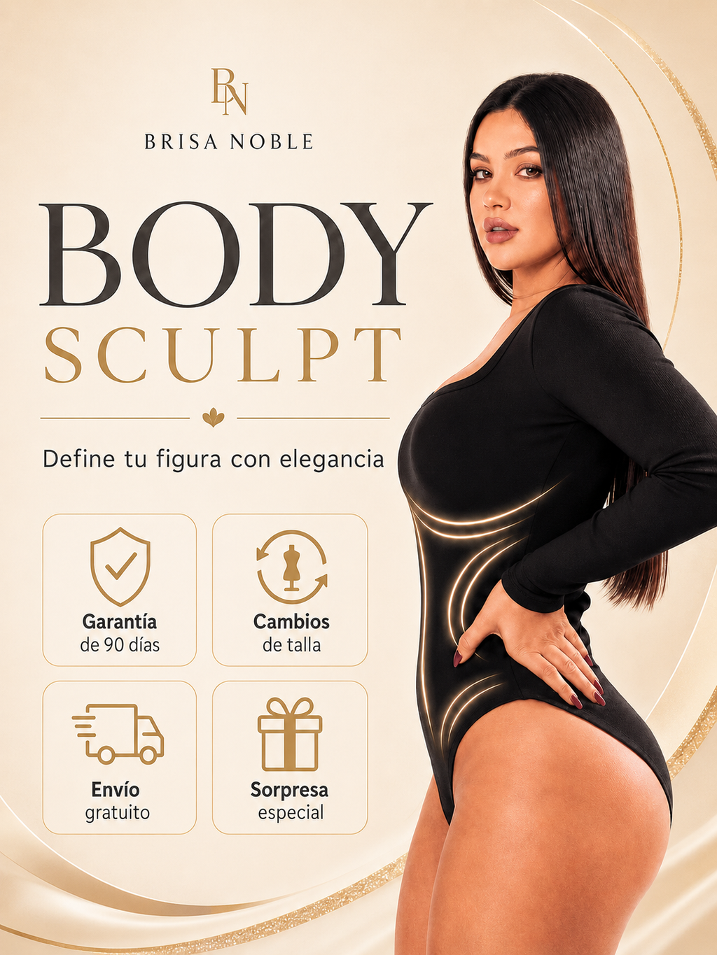 Body Sculpt™ Brisa Noble | Body moldeador de manga larga